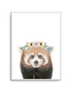 Little Red Panda | Flower Crown Art Print-PRINT-Olive et Oriel-Olive et Oriel-A5 | 5.8" x 8.3" | 14.8 x 21cm-Unframed Art Print-With White Border-Buy-Australian-Art-Prints-Online-with-Olive-et-Oriel-Your-Artwork-Specialists-Austrailia-Decorate-With-Coastal-Photo-Wall-Art-Prints-From-Our-Beach-House-Artwork-Collection-Fine-Poster-and-Framed-Artwork