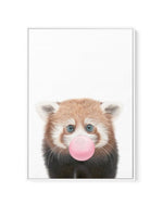 Little Red Panda | Blowing Pink Bubble | Framed Canvas-CANVAS-You can shop wall art online with Olive et Oriel for everything from abstract art to fun kids wall art. Our beautiful modern art prints and canvas art are available from large canvas prints to wall art paintings and our proudly Australian artwork collection offers only the highest quality framed large wall art and canvas art Australia - You can buy fashion photography prints or Hampton print posters and paintings on canvas from Olive 