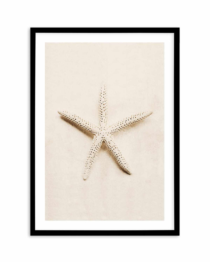 Little Starfish Art Print-PRINT-Olive et Oriel-Olive et Oriel-A5 | 5.8" x 8.3" | 14.8 x 21cm-Black-With White Border-Buy-Australian-Art-Prints-Online-with-Olive-et-Oriel-Your-Artwork-Specialists-Austrailia-Decorate-With-Coastal-Photo-Wall-Art-Prints-From-Our-Beach-House-Artwork-Collection-Fine-Poster-and-Framed-Artwork