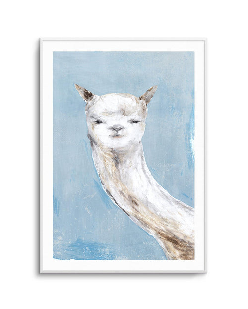Llama on Blue I Art Print-PRINT-Olive et Oriel-PI Creative Contract 2-Buy-Australian-Art-Prints-Online-with-Olive-et-Oriel-Your-Artwork-Specialists-Austrailia-Decorate-With-Coastal-Photo-Wall-Art-Prints-From-Our-Beach-House-Artwork-Collection-Fine-Poster-and-Framed-Artwork