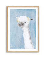 Llama on Blue II Art Print-PRINT-Olive et Oriel-PI Creative Contract 2-A5 | 5.8" x 8.3" | 14.8 x 21cm-Oak-With White Border-Buy-Australian-Art-Prints-Online-with-Olive-et-Oriel-Your-Artwork-Specialists-Austrailia-Decorate-With-Coastal-Photo-Wall-Art-Prints-From-Our-Beach-House-Artwork-Collection-Fine-Poster-and-Framed-Artwork