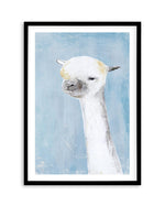 Llama on Blue II Art Print-PRINT-Olive et Oriel-PI Creative Contract 2-A5 | 5.8" x 8.3" | 14.8 x 21cm-Black-With White Border-Buy-Australian-Art-Prints-Online-with-Olive-et-Oriel-Your-Artwork-Specialists-Austrailia-Decorate-With-Coastal-Photo-Wall-Art-Prints-From-Our-Beach-House-Artwork-Collection-Fine-Poster-and-Framed-Artwork