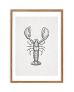 Lobster on Linen Art Print-PRINT-Olive et Oriel-Olive et Oriel-50x70 cm | 19.6" x 27.5"-Walnut-With White Border-Buy-Australian-Art-Prints-Online-with-Olive-et-Oriel-Your-Artwork-Specialists-Austrailia-Decorate-With-Coastal-Photo-Wall-Art-Prints-From-Our-Beach-House-Artwork-Collection-Fine-Poster-and-Framed-Artwork