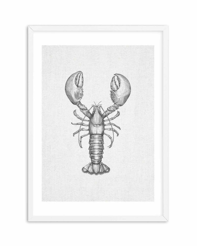 Lobster on Linen Art Print-PRINT-Olive et Oriel-Olive et Oriel-A5 | 5.8" x 8.3" | 14.8 x 21cm-White-With White Border-Buy-Australian-Art-Prints-Online-with-Olive-et-Oriel-Your-Artwork-Specialists-Austrailia-Decorate-With-Coastal-Photo-Wall-Art-Prints-From-Our-Beach-House-Artwork-Collection-Fine-Poster-and-Framed-Artwork