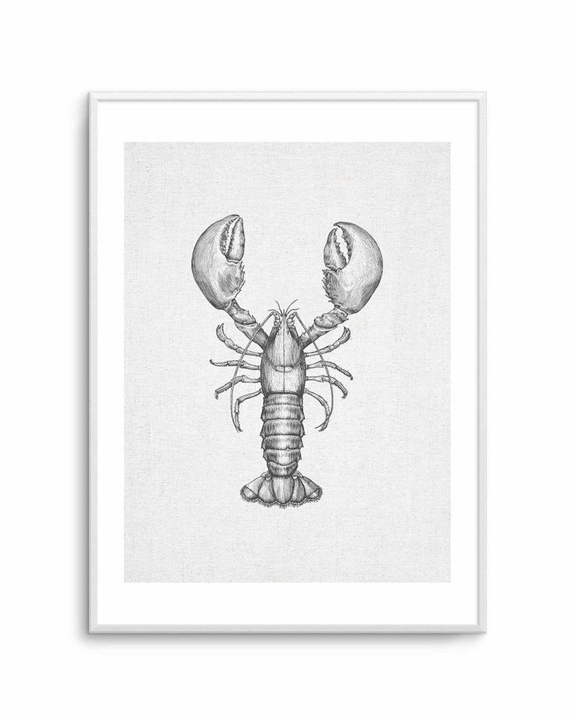 Lobster on Linen Art Print-PRINT-Olive et Oriel-Olive et Oriel-A5 | 5.8" x 8.3" | 14.8 x 21cm-Unframed Art Print-With White Border-Buy-Australian-Art-Prints-Online-with-Olive-et-Oriel-Your-Artwork-Specialists-Austrailia-Decorate-With-Coastal-Photo-Wall-Art-Prints-From-Our-Beach-House-Artwork-Collection-Fine-Poster-and-Framed-Artwork