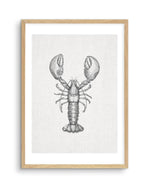 Lobster on Linen Art Print-PRINT-Olive et Oriel-Olive et Oriel-A5 | 5.8" x 8.3" | 14.8 x 21cm-Oak-With White Border-Buy-Australian-Art-Prints-Online-with-Olive-et-Oriel-Your-Artwork-Specialists-Austrailia-Decorate-With-Coastal-Photo-Wall-Art-Prints-From-Our-Beach-House-Artwork-Collection-Fine-Poster-and-Framed-Artwork