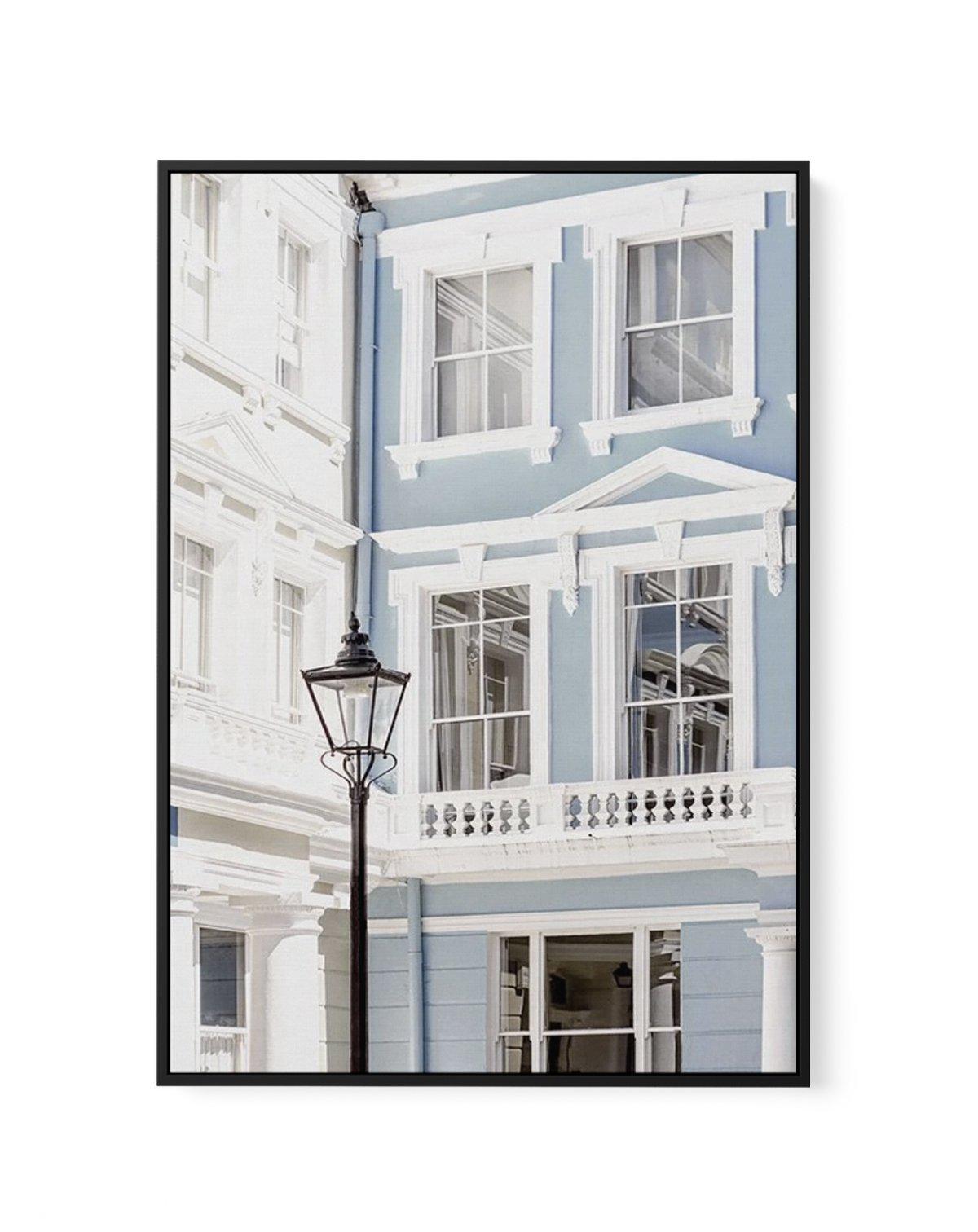 London 'Blue House' | Framed Canvas-CANVAS-You can shop wall art online with Olive et Oriel for everything from abstract art to fun kids wall art. Our beautiful modern art prints and canvas art are available from large canvas prints to wall art paintings and our proudly Australian artwork collection offers only the highest quality framed large wall art and canvas art Australia - You can buy fashion photography prints or Hampton print posters and paintings on canvas from Olive et Oriel and have t