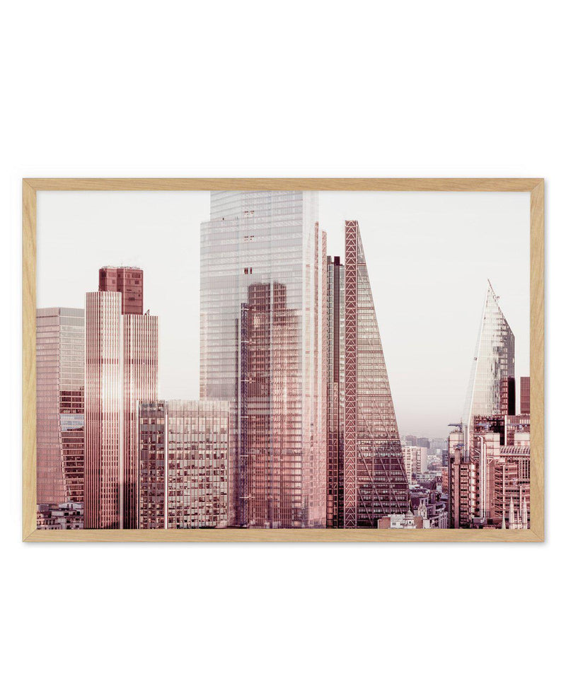 London City LS Art Print-PRINT-Olive et Oriel-Olive et Oriel-A5 | 5.8" x 8.3" | 14.8 x 21cm-Oak-With White Border-Buy-Australian-Art-Prints-Online-with-Olive-et-Oriel-Your-Artwork-Specialists-Austrailia-Decorate-With-Coastal-Photo-Wall-Art-Prints-From-Our-Beach-House-Artwork-Collection-Fine-Poster-and-Framed-Artwork