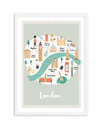 London Map Illustration Art Print-PRINT-Olive et Oriel-Olive et Oriel-A5 | 5.8" x 8.3" | 14.8 x 21cm-Unframed Art Print-With White Border-Buy-Australian-Art-Prints-Online-with-Olive-et-Oriel-Your-Artwork-Specialists-Austrailia-Decorate-With-Coastal-Photo-Wall-Art-Prints-From-Our-Beach-House-Artwork-Collection-Fine-Poster-and-Framed-Artwork