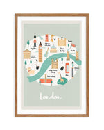 London Map Illustration Art Print-PRINT-Olive et Oriel-Olive et Oriel-Buy-Australian-Art-Prints-Online-with-Olive-et-Oriel-Your-Artwork-Specialists-Austrailia-Decorate-With-Coastal-Photo-Wall-Art-Prints-From-Our-Beach-House-Artwork-Collection-Fine-Poster-and-Framed-Artwork