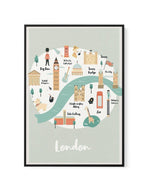 London Map Illustration | Framed Canvas-CANVAS-You can shop wall art online with Olive et Oriel for everything from abstract art to fun kids wall art. Our beautiful modern art prints and canvas art are available from large canvas prints to wall art paintings and our proudly Australian artwork collection offers only the highest quality framed large wall art and canvas art Australia - You can buy fashion photography prints or Hampton print posters and paintings on canvas from Olive et Oriel and ha