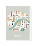 London Map Illustration | Framed Canvas-CANVAS-You can shop wall art online with Olive et Oriel for everything from abstract art to fun kids wall art. Our beautiful modern art prints and canvas art are available from large canvas prints to wall art paintings and our proudly Australian artwork collection offers only the highest quality framed large wall art and canvas art Australia - You can buy fashion photography prints or Hampton print posters and paintings on canvas from Olive et Oriel and ha