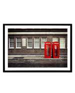 London Phone Booths Art Print-PRINT-Olive et Oriel-Olive et Oriel-A5 | 5.8" x 8.3" | 14.8 x 21cm-Black-With White Border-Buy-Australian-Art-Prints-Online-with-Olive-et-Oriel-Your-Artwork-Specialists-Austrailia-Decorate-With-Coastal-Photo-Wall-Art-Prints-From-Our-Beach-House-Artwork-Collection-Fine-Poster-and-Framed-Artwork