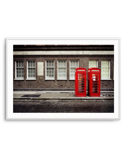 London Phone Booths Art Print-PRINT-Olive et Oriel-Olive et Oriel-A5 | 5.8" x 8.3" | 14.8 x 21cm-Unframed Art Print-With White Border-Buy-Australian-Art-Prints-Online-with-Olive-et-Oriel-Your-Artwork-Specialists-Austrailia-Decorate-With-Coastal-Photo-Wall-Art-Prints-From-Our-Beach-House-Artwork-Collection-Fine-Poster-and-Framed-Artwork