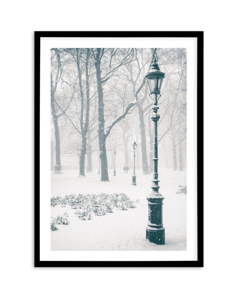 London Snow Art Print-PRINT-Olive et Oriel-Olive et Oriel-A5 | 5.8" x 8.3" | 14.8 x 21cm-Black-With White Border-Buy-Australian-Art-Prints-Online-with-Olive-et-Oriel-Your-Artwork-Specialists-Austrailia-Decorate-With-Coastal-Photo-Wall-Art-Prints-From-Our-Beach-House-Artwork-Collection-Fine-Poster-and-Framed-Artwork