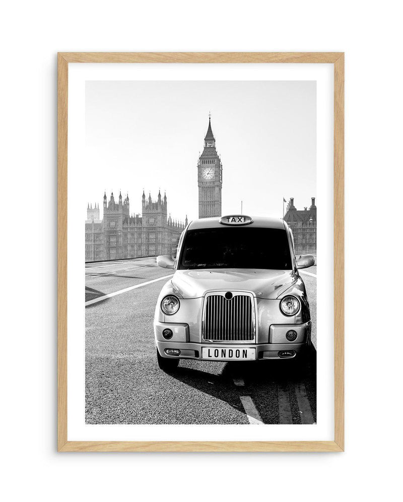 London Taxi Art Print-PRINT-Olive et Oriel-Olive et Oriel-A5 | 5.8" x 8.3" | 14.8 x 21cm-Oak-With White Border-Buy-Australian-Art-Prints-Online-with-Olive-et-Oriel-Your-Artwork-Specialists-Austrailia-Decorate-With-Coastal-Photo-Wall-Art-Prints-From-Our-Beach-House-Artwork-Collection-Fine-Poster-and-Framed-Artwork