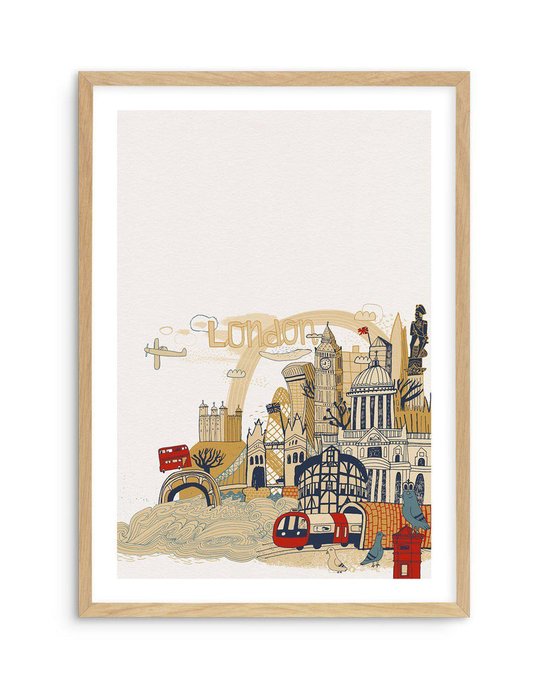 London Town Art Print-PRINT-Olive et Oriel-Olive et Oriel-A5 | 5.8" x 8.3" | 14.8 x 21cm-Oak-With White Border-Buy-Australian-Art-Prints-Online-with-Olive-et-Oriel-Your-Artwork-Specialists-Austrailia-Decorate-With-Coastal-Photo-Wall-Art-Prints-From-Our-Beach-House-Artwork-Collection-Fine-Poster-and-Framed-Artwork