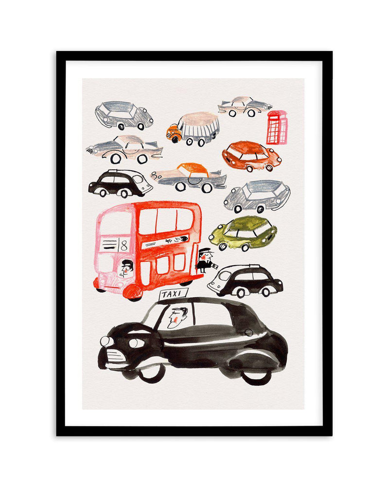 London Traffic Art Print-PRINT-Olive et Oriel-Olive et Oriel-A5 | 5.8" x 8.3" | 14.8 x 21cm-Black-With White Border-Buy-Australian-Art-Prints-Online-with-Olive-et-Oriel-Your-Artwork-Specialists-Austrailia-Decorate-With-Coastal-Photo-Wall-Art-Prints-From-Our-Beach-House-Artwork-Collection-Fine-Poster-and-Framed-Artwork