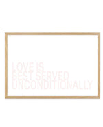 Love Is Best Served Art Print-PRINT-Olive et Oriel-Olive et Oriel-A5 | 5.8" x 8.3" | 14.8 x 21cm-Oak-With White Border-Buy-Australian-Art-Prints-Online-with-Olive-et-Oriel-Your-Artwork-Specialists-Austrailia-Decorate-With-Coastal-Photo-Wall-Art-Prints-From-Our-Beach-House-Artwork-Collection-Fine-Poster-and-Framed-Artwork