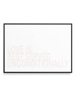 Love Is Best Served | Framed Canvas-CANVAS-You can shop wall art online with Olive et Oriel for everything from abstract art to fun kids wall art. Our beautiful modern art prints and canvas art are available from large canvas prints to wall art paintings and our proudly Australian artwork collection offers only the highest quality framed large wall art and canvas art Australia - You can buy fashion photography prints or Hampton print posters and paintings on canvas from Olive et Oriel and have t