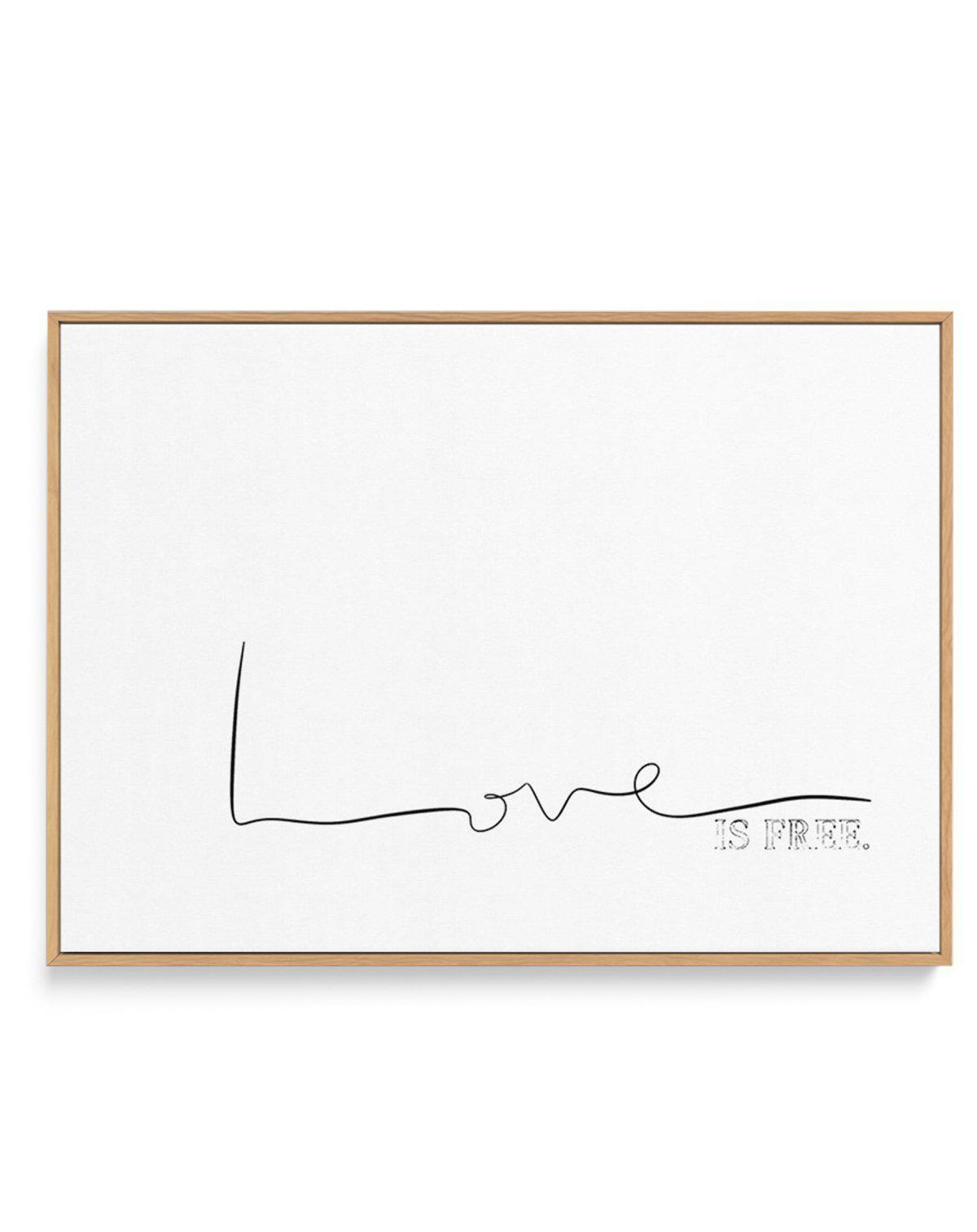 Love Is Free | Framed Canvas-CANVAS-You can shop wall art online with Olive et Oriel for everything from abstract art to fun kids wall art. Our beautiful modern art prints and canvas art are available from large canvas prints to wall art paintings and our proudly Australian artwork collection offers only the highest quality framed large wall art and canvas art Australia - You can buy fashion photography prints or Hampton print posters and paintings on canvas from Olive et Oriel and have them del