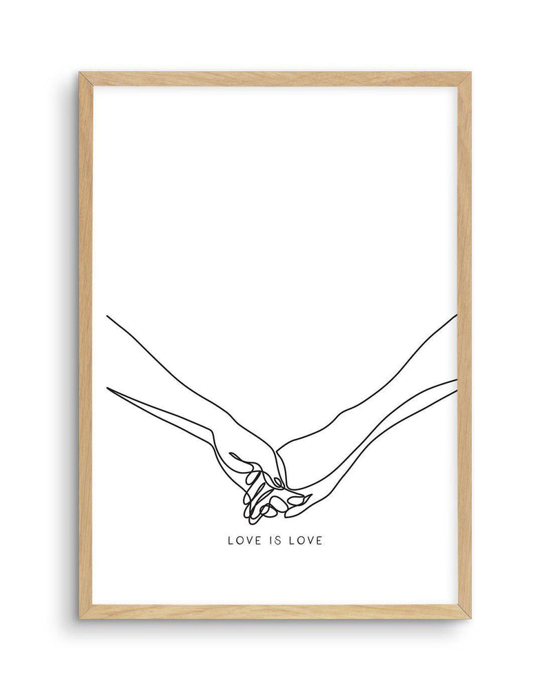Love Is Love | Holding Hands Art Print-PRINT-Olive et Oriel-Olive et Oriel-A5 | 5.8" x 8.3" | 14.8 x 21cm-Oak-With White Border-Buy-Australian-Art-Prints-Online-with-Olive-et-Oriel-Your-Artwork-Specialists-Austrailia-Decorate-With-Coastal-Photo-Wall-Art-Prints-From-Our-Beach-House-Artwork-Collection-Fine-Poster-and-Framed-Artwork