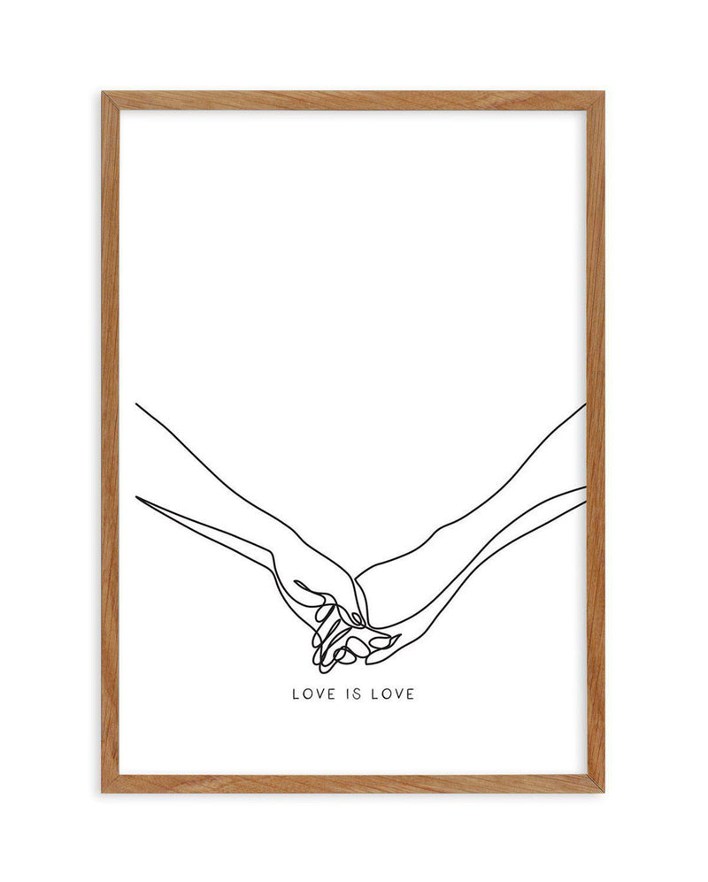 Love Is Love | Holding Hands Art Print-PRINT-Olive et Oriel-Olive et Oriel-50x70 cm | 19.6" x 27.5"-Walnut-With White Border-Buy-Australian-Art-Prints-Online-with-Olive-et-Oriel-Your-Artwork-Specialists-Austrailia-Decorate-With-Coastal-Photo-Wall-Art-Prints-From-Our-Beach-House-Artwork-Collection-Fine-Poster-and-Framed-Artwork