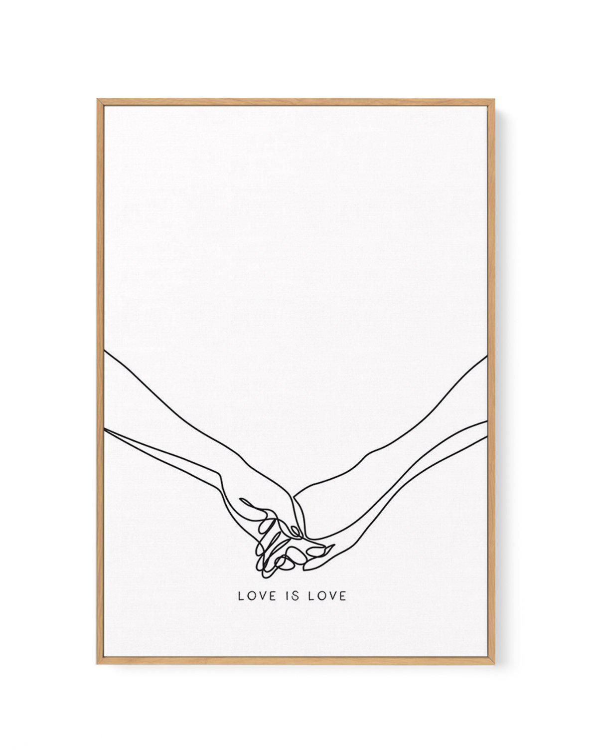 Love Is Love | Holding Hands | Framed Canvas-CANVAS-You can shop wall art online with Olive et Oriel for everything from abstract art to fun kids wall art. Our beautiful modern art prints and canvas art are available from large canvas prints to wall art paintings and our proudly Australian artwork collection offers only the highest quality framed large wall art and canvas art Australia - You can buy fashion photography prints or Hampton print posters and paintings on canvas from Olive et Oriel a