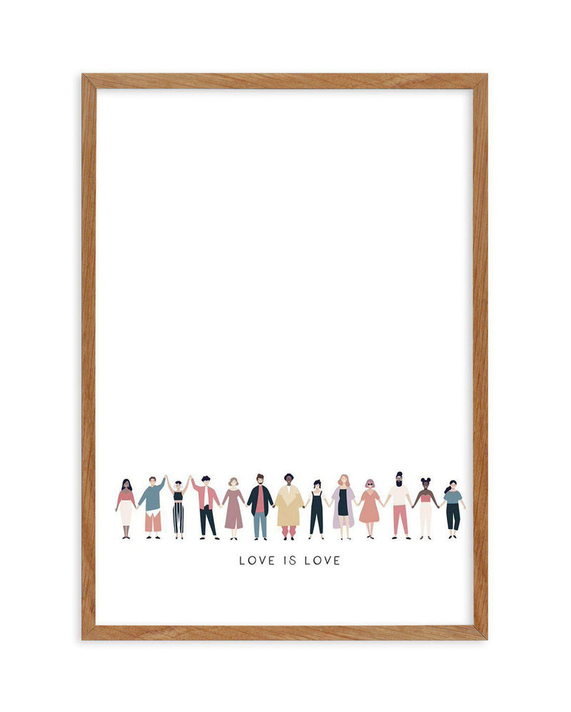 Love Is Love | Human Rights Art Print-PRINT-Olive et Oriel-Olive et Oriel-50x70 cm | 19.6" x 27.5"-Walnut-With White Border-Buy-Australian-Art-Prints-Online-with-Olive-et-Oriel-Your-Artwork-Specialists-Austrailia-Decorate-With-Coastal-Photo-Wall-Art-Prints-From-Our-Beach-House-Artwork-Collection-Fine-Poster-and-Framed-Artwork