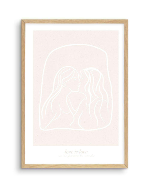 Love Is Love I Art Print-PRINT-Olive et Oriel-Olive et Oriel-A5 | 5.8" x 8.3" | 14.8 x 21cm-Oak-With White Border-Buy-Australian-Art-Prints-Online-with-Olive-et-Oriel-Your-Artwork-Specialists-Austrailia-Decorate-With-Coastal-Photo-Wall-Art-Prints-From-Our-Beach-House-Artwork-Collection-Fine-Poster-and-Framed-Artwork
