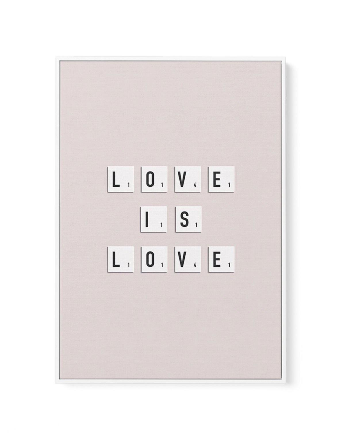 Love Is Love | Letter Tiles | Framed Canvas-CANVAS-You can shop wall art online with Olive et Oriel for everything from abstract art to fun kids wall art. Our beautiful modern art prints and canvas art are available from large canvas prints to wall art paintings and our proudly Australian artwork collection offers only the highest quality framed large wall art and canvas art Australia - You can buy fashion photography prints or Hampton print posters and paintings on canvas from Olive et Oriel an