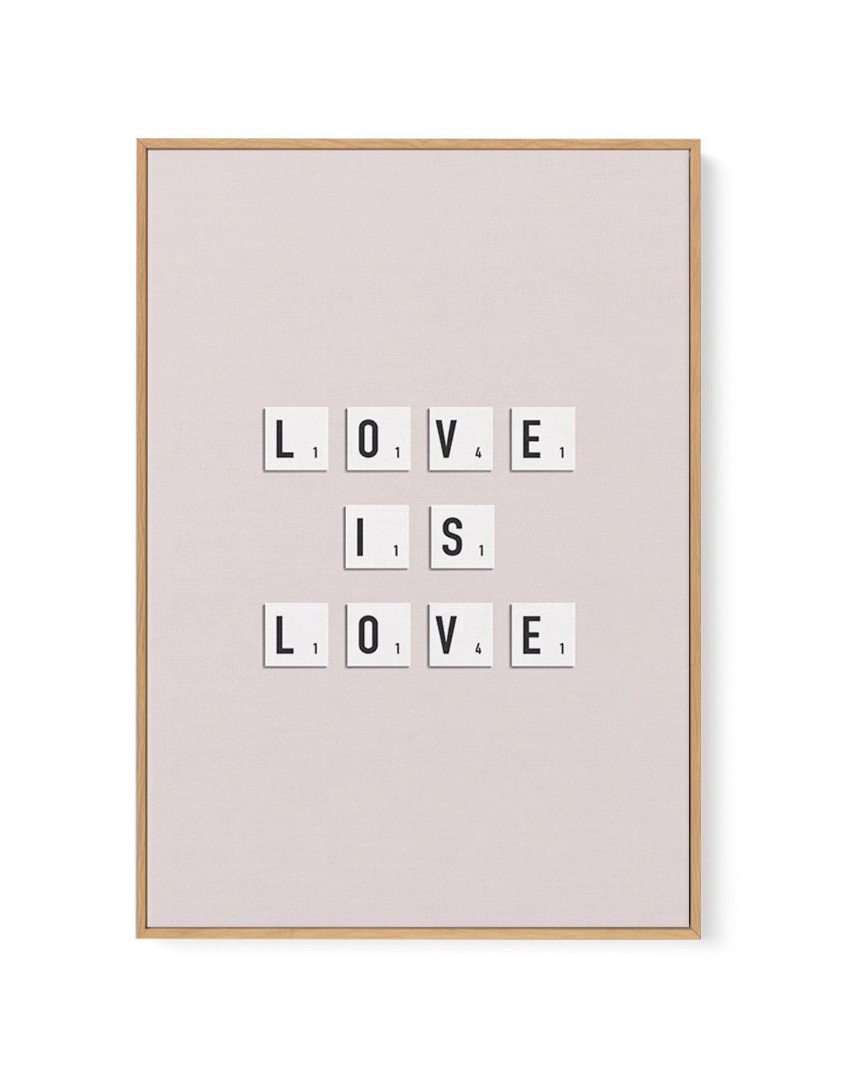 Love Is Love | Letter Tiles | Framed Canvas-CANVAS-You can shop wall art online with Olive et Oriel for everything from abstract art to fun kids wall art. Our beautiful modern art prints and canvas art are available from large canvas prints to wall art paintings and our proudly Australian artwork collection offers only the highest quality framed large wall art and canvas art Australia - You can buy fashion photography prints or Hampton print posters and paintings on canvas from Olive et Oriel an