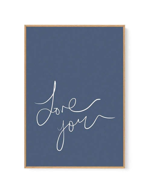 Love You | Hand Scripted | Navy | Framed Canvas-CANVAS-You can shop wall art online with Olive et Oriel for everything from abstract art to fun kids wall art. Our beautiful modern art prints and canvas art are available from large canvas prints to wall art paintings and our proudly Australian artwork collection offers only the highest quality framed large wall art and canvas art Australia - You can buy fashion photography prints or Hampton print posters and paintings on canvas from Olive et Orie