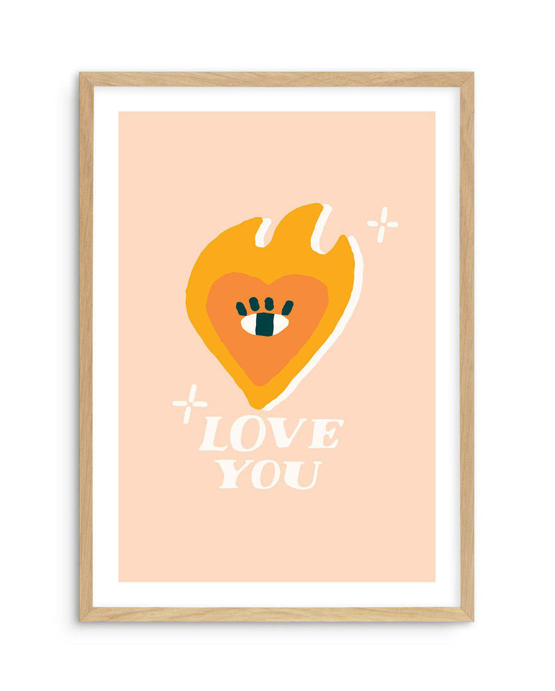 Love You | Heart Art Print-PRINT-Olive et Oriel-Olive et Oriel-A5 | 5.8" x 8.3" | 14.8 x 21cm-Oak-With White Border-Buy-Australian-Art-Prints-Online-with-Olive-et-Oriel-Your-Artwork-Specialists-Austrailia-Decorate-With-Coastal-Photo-Wall-Art-Prints-From-Our-Beach-House-Artwork-Collection-Fine-Poster-and-Framed-Artwork