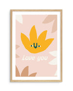 Love You | Wildflower Art Print-PRINT-Olive et Oriel-Olive et Oriel-A5 | 5.8" x 8.3" | 14.8 x 21cm-Oak-With White Border-Buy-Australian-Art-Prints-Online-with-Olive-et-Oriel-Your-Artwork-Specialists-Austrailia-Decorate-With-Coastal-Photo-Wall-Art-Prints-From-Our-Beach-House-Artwork-Collection-Fine-Poster-and-Framed-Artwork