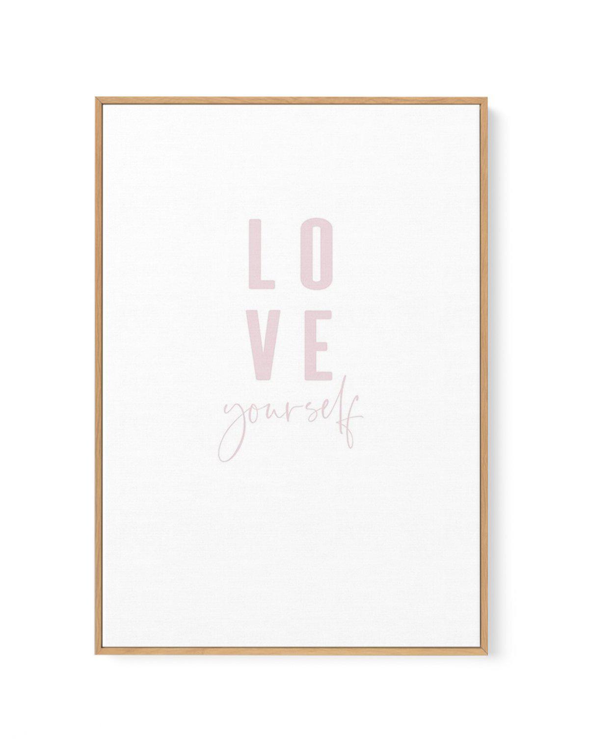 Love Yourself | 2 Colour Options | Framed Canvas-CANVAS-You can shop wall art online with Olive et Oriel for everything from abstract art to fun kids wall art. Our beautiful modern art prints and canvas art are available from large canvas prints to wall art paintings and our proudly Australian artwork collection offers only the highest quality framed large wall art and canvas art Australia - You can buy fashion photography prints or Hampton print posters and paintings on canvas from Olive et Ori