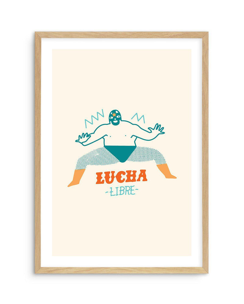 Lucha Libre Fighter Art Print-PRINT-Olive et Oriel-Olive et Oriel-A5 | 5.8" x 8.3" | 14.8 x 21cm-Oak-With White Border-Buy-Australian-Art-Prints-Online-with-Olive-et-Oriel-Your-Artwork-Specialists-Austrailia-Decorate-With-Coastal-Photo-Wall-Art-Prints-From-Our-Beach-House-Artwork-Collection-Fine-Poster-and-Framed-Artwork