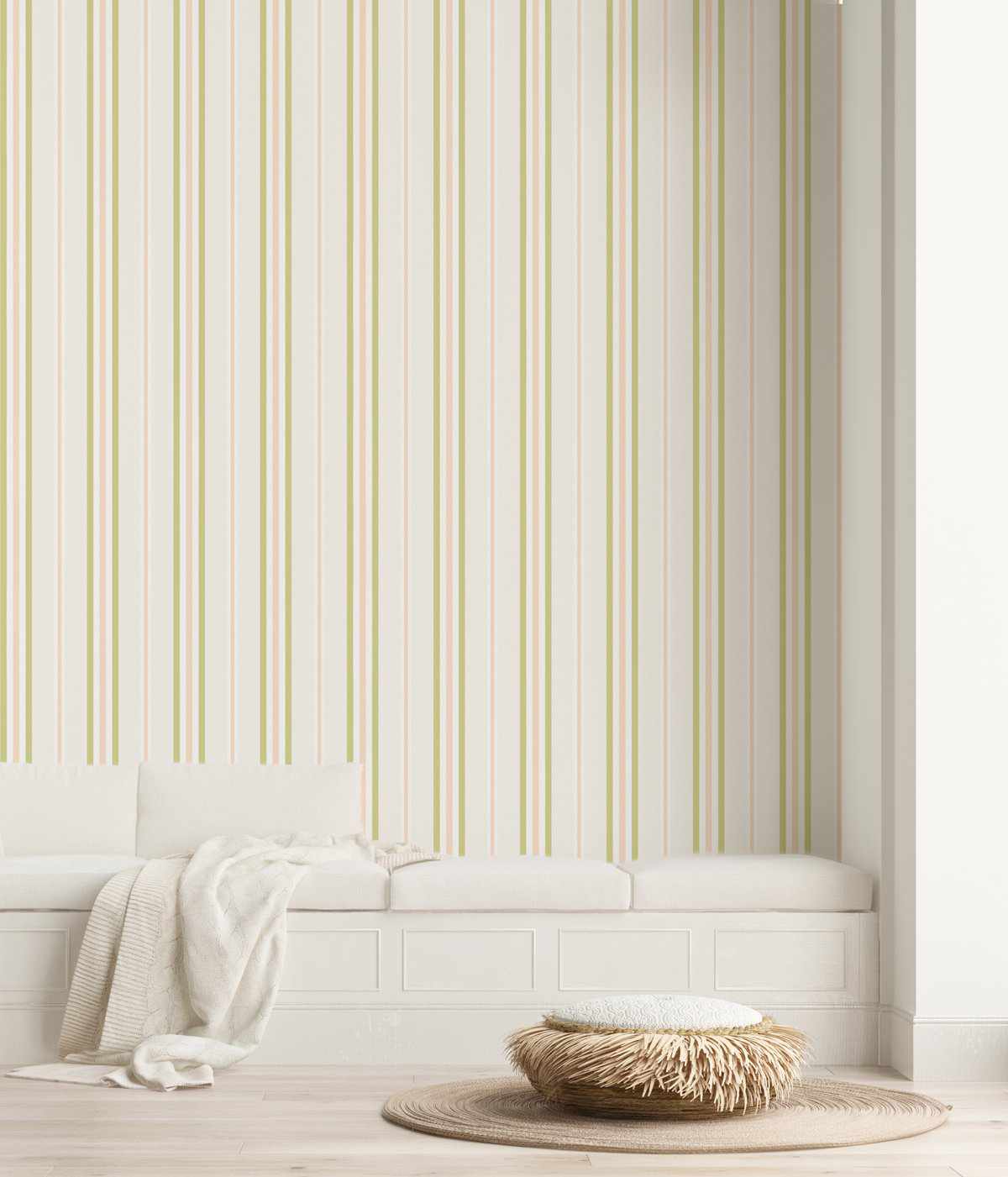 Malibu Stripe Wallpaper - Olive et Oriel