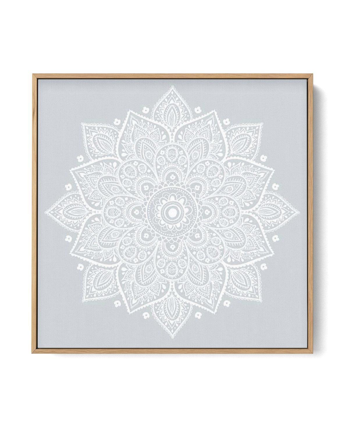 Mandala | Pale Blue SQ | Framed Canvas-CANVAS-You can shop wall art online with Olive et Oriel for everything from abstract art to fun kids wall art. Our beautiful modern art prints and canvas art are available from large canvas prints to wall art paintings and our proudly Australian artwork collection offers only the highest quality framed large wall art and canvas art Australia - You can buy fashion photography prints or Hampton print posters and paintings on canvas from Olive et Oriel and hav