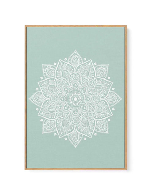 Mandala | Seafoam | Framed Canvas-CANVAS-You can shop wall art online with Olive et Oriel for everything from abstract art to fun kids wall art. Our beautiful modern art prints and canvas art are available from large canvas prints to wall art paintings and our proudly Australian artwork collection offers only the highest quality framed large wall art and canvas art Australia - You can buy fashion photography prints or Hampton print posters and paintings on canvas from Olive et Oriel and have the