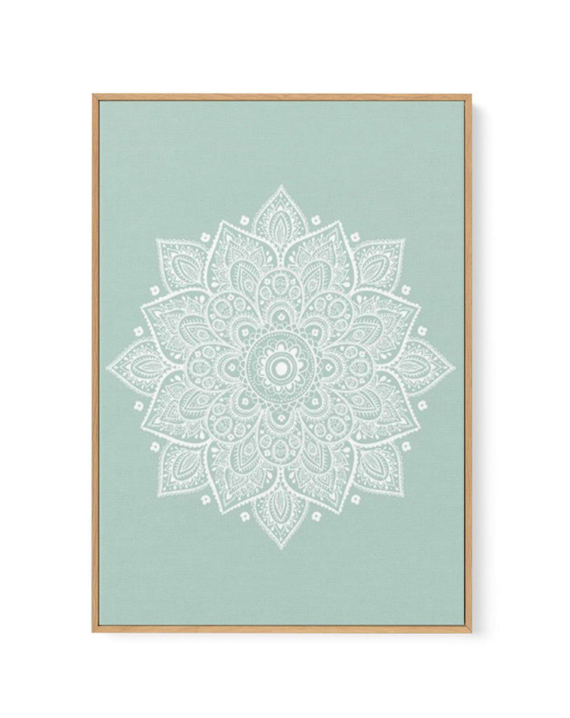 Mandala | Seafoam | Framed Canvas-CANVAS-You can shop wall art online with Olive et Oriel for everything from abstract art to fun kids wall art. Our beautiful modern art prints and canvas art are available from large canvas prints to wall art paintings and our proudly Australian artwork collection offers only the highest quality framed large wall art and canvas art Australia - You can buy fashion photography prints or Hampton print posters and paintings on canvas from Olive et Oriel and have the