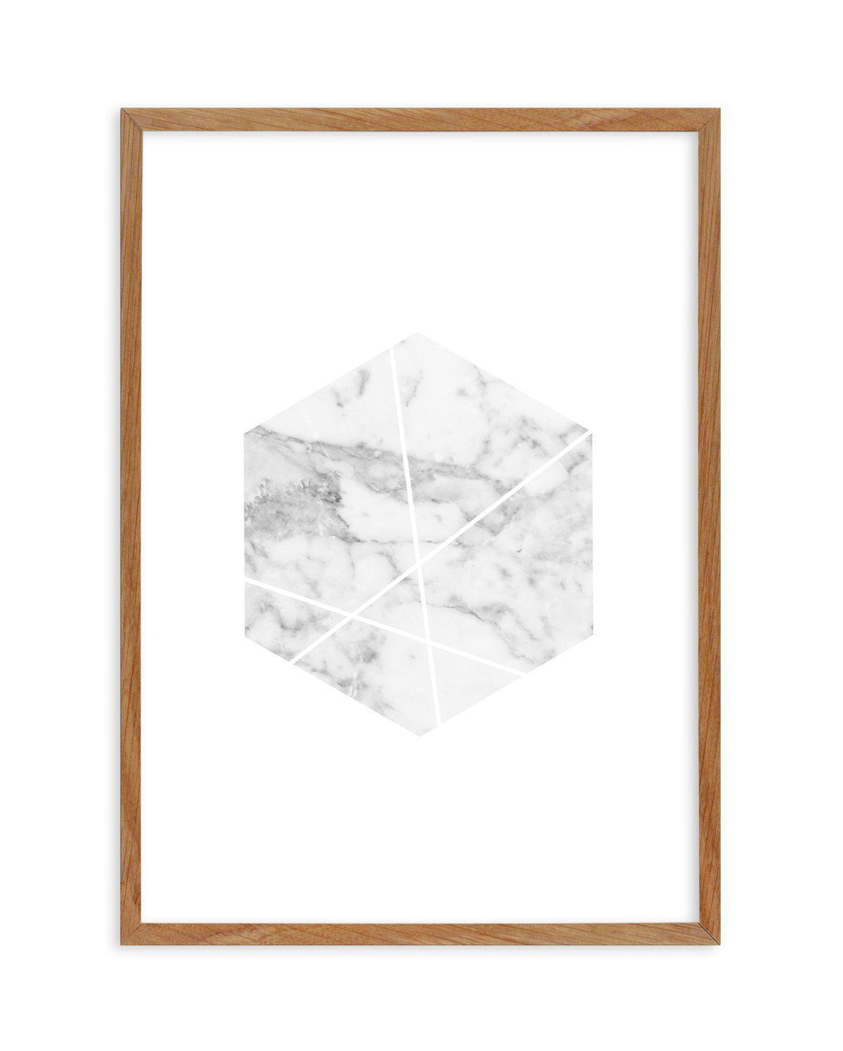 Marble Hex Art Print-PRINT-Olive et Oriel-Olive et Oriel-50x70 cm | 19.6" x 27.5"-Walnut-With White Border-Buy-Australian-Art-Prints-Online-with-Olive-et-Oriel-Your-Artwork-Specialists-Austrailia-Decorate-With-Coastal-Photo-Wall-Art-Prints-From-Our-Beach-House-Artwork-Collection-Fine-Poster-and-Framed-Artwork