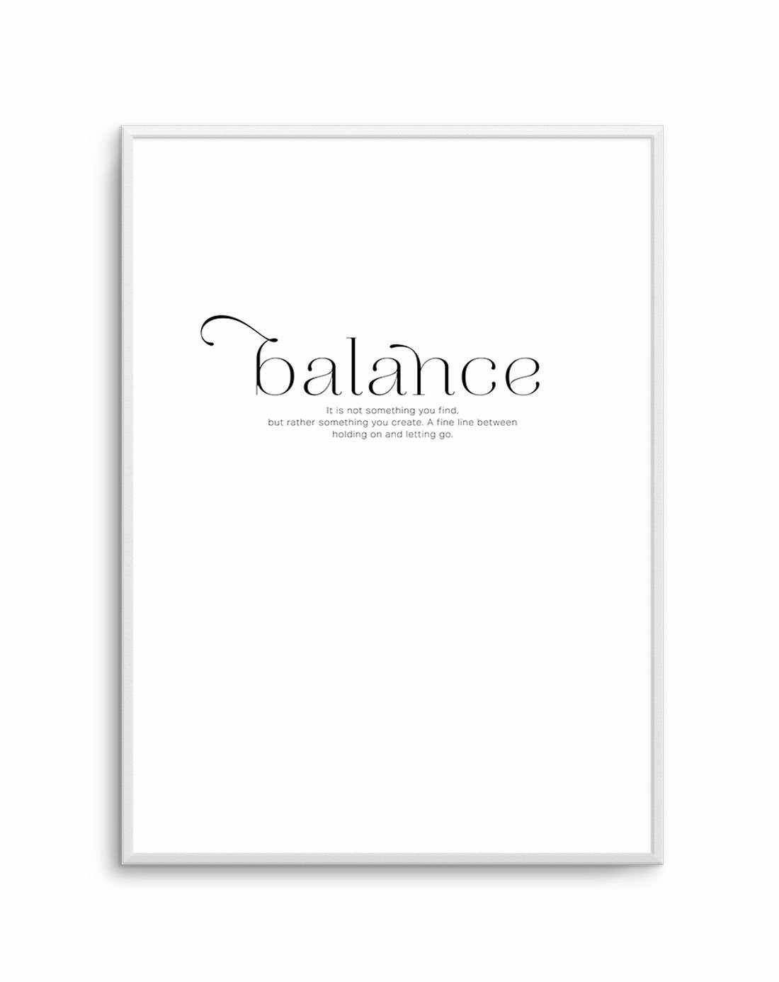 SHOP Meaning Of Balance Typographic Quote Wall Art Print or Poster ...