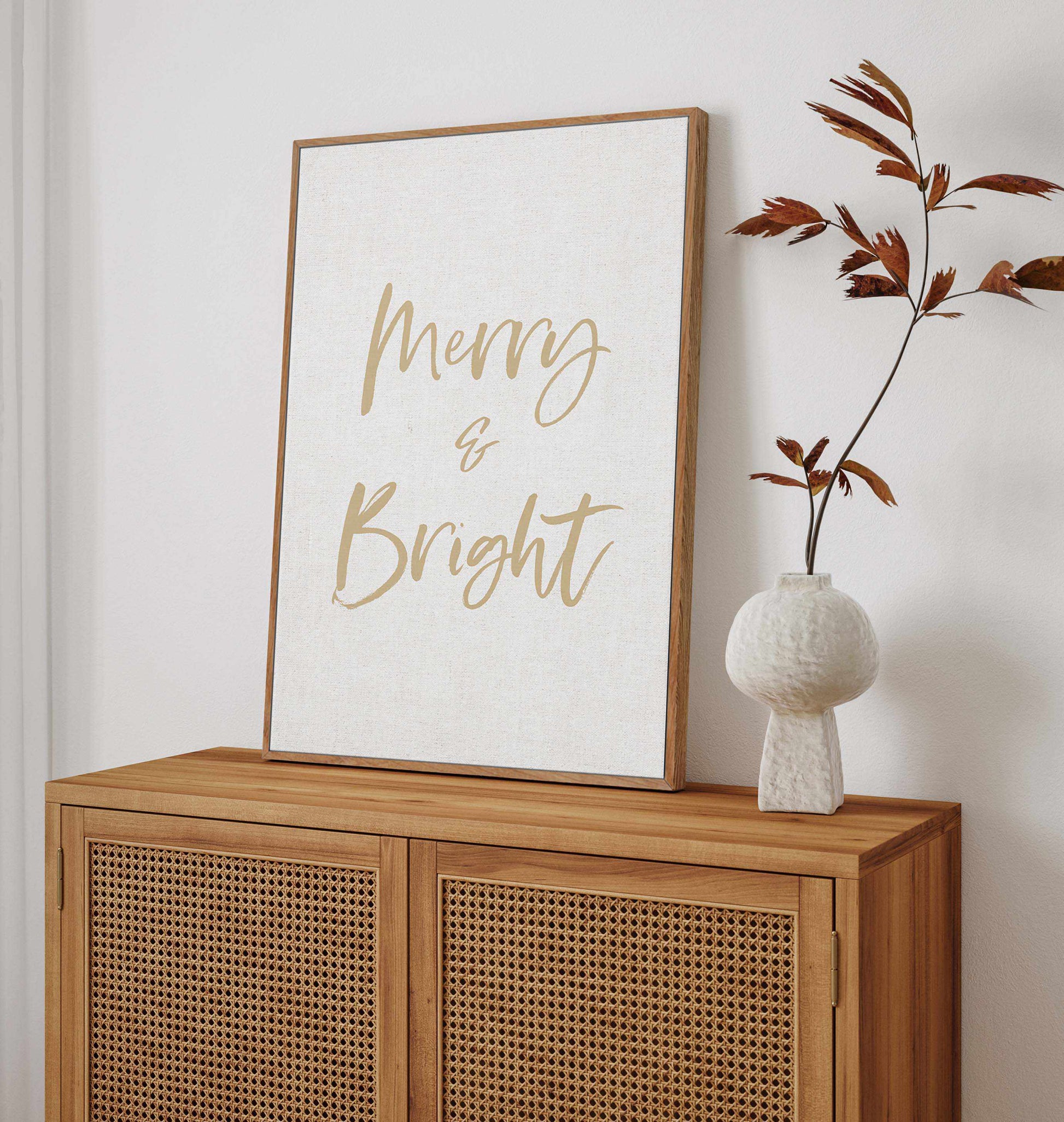 Merry & Bright | Framed Canvas-CANVAS-You can shop wall art online with Olive et Oriel for everything from abstract art to fun kids wall art. Our beautiful modern art prints and canvas art are available from large canvas prints to wall art paintings and our proudly Australian artwork collection offers only the highest quality framed large wall art and canvas art Australia - You can buy fashion photography prints or Hampton print posters and paintings on canvas from Olive et Oriel and have them d