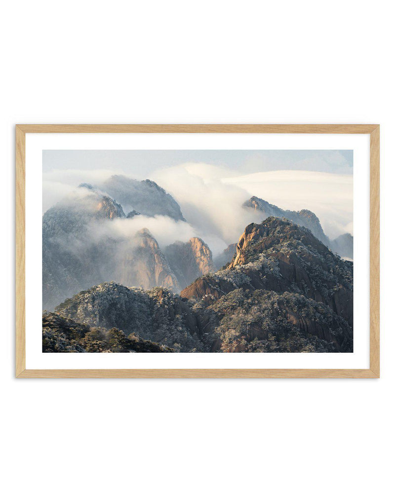 Misty Huangshan Mountain, China Art Print-PRINT-Olive et Oriel-Olive et Oriel-A5 | 5.8" x 8.3" | 14.8 x 21cm-Oak-With White Border-Buy-Australian-Art-Prints-Online-with-Olive-et-Oriel-Your-Artwork-Specialists-Austrailia-Decorate-With-Coastal-Photo-Wall-Art-Prints-From-Our-Beach-House-Artwork-Collection-Fine-Poster-and-Framed-Artwork