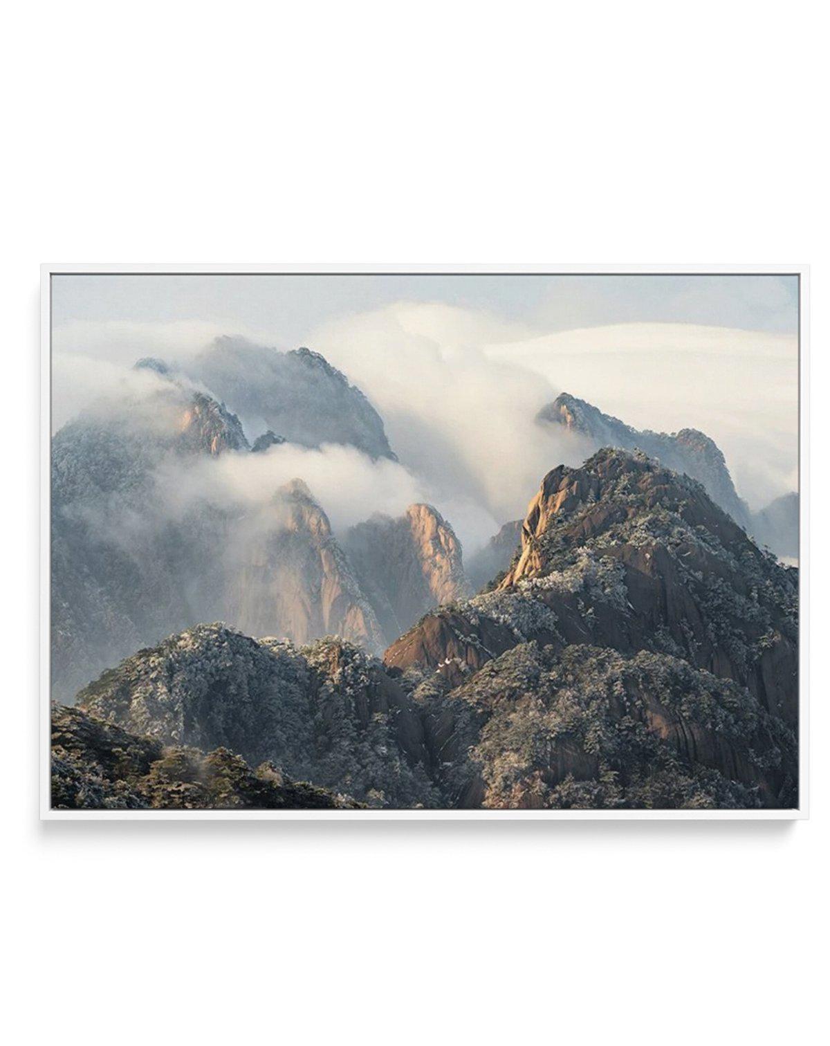 Misty Huangshan Mountain, China | Framed Canvas-CANVAS-You can shop wall art online with Olive et Oriel for everything from abstract art to fun kids wall art. Our beautiful modern art prints and canvas art are available from large canvas prints to wall art paintings and our proudly Australian artwork collection offers only the highest quality framed large wall art and canvas art Australia - You can buy fashion photography prints or Hampton print posters and paintings on canvas from Olive et Orie