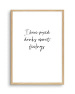 Mixed Drinks About Feelings Art Print-PRINT-Olive et Oriel-Olive et Oriel-A4 | 8.3" x 11.7" | 21 x 29.7cm-Oak-With White Border-Buy-Australian-Art-Prints-Online-with-Olive-et-Oriel-Your-Artwork-Specialists-Austrailia-Decorate-With-Coastal-Photo-Wall-Art-Prints-From-Our-Beach-House-Artwork-Collection-Fine-Poster-and-Framed-Artwork