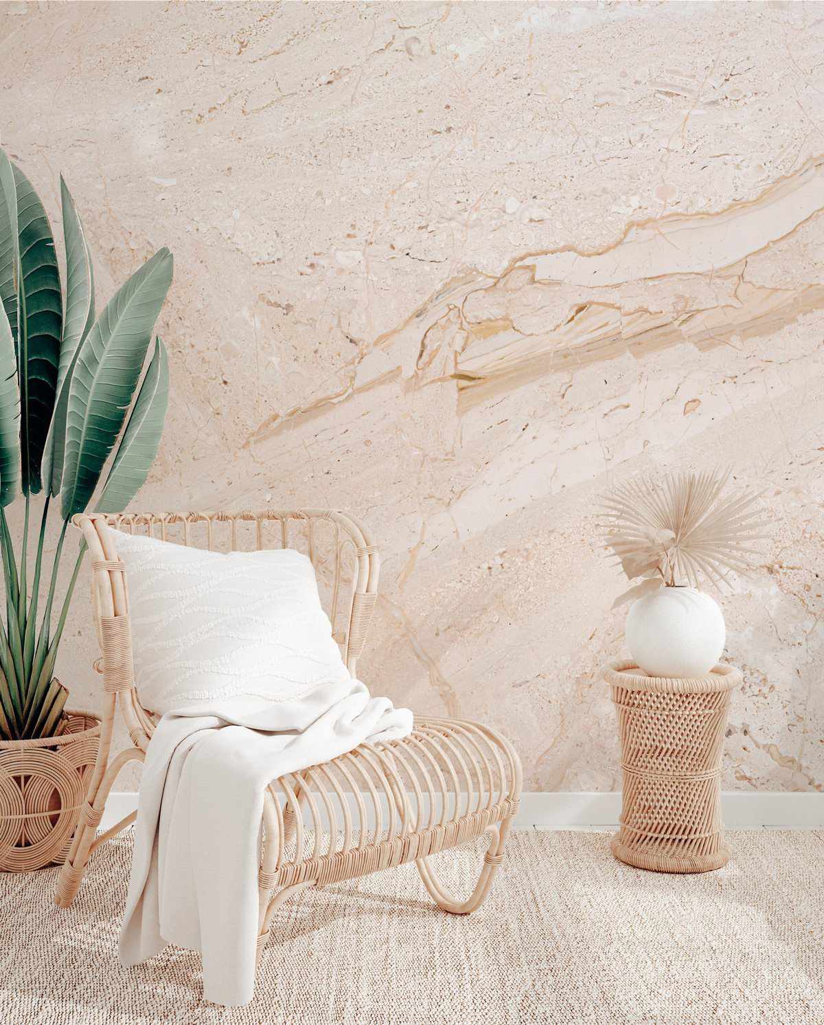 Modern Marble Wallpaper | Blush - Olive et Oriel