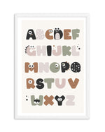 Monster Alphabet | Beige Art Print-PRINT-Olive et Oriel-Olive et Oriel-A5 | 5.8" x 8.3" | 14.8 x 21cm-White-With White Border-Buy-Australian-Art-Prints-Online-with-Olive-et-Oriel-Your-Artwork-Specialists-Austrailia-Decorate-With-Coastal-Photo-Wall-Art-Prints-From-Our-Beach-House-Artwork-Collection-Fine-Poster-and-Framed-Artwork