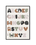 Monster Alphabet | Beige | Framed Canvas-CANVAS-You can shop wall art online with Olive et Oriel for everything from abstract art to fun kids wall art. Our beautiful modern art prints and canvas art are available from large canvas prints to wall art paintings and our proudly Australian artwork collection offers only the highest quality framed large wall art and canvas art Australia - You can buy fashion photography prints or Hampton print posters and paintings on canvas from Olive et Oriel and h